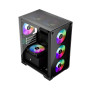 Корпус 1stPlayer X2-M-BK-4F1 Black без БЖ