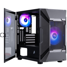 Корпус 1stPlayer D3-A-BK-1F7-14-1F7 Black без БЖ