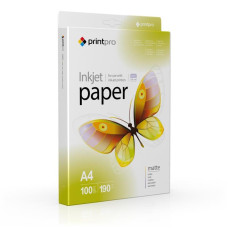 Фотобумага PrintPro матовая 190г/м2 A4 100л (PME190100A4)