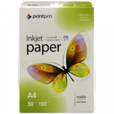 Фотобумага PrintPro матовая 190г/м2 A4 50л (PME190050A4)