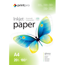 Фотопапір PrintPro глянсовий 180г/м2 A4 20арк. (PGE180020A4)