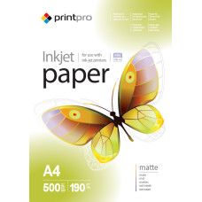 Фотопапiр PrintPro матовий 190г/м2 A4 500л (PME190500A4)