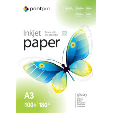 Фотобумага PrintPro глянцевая 180г/м2 A3 100л (PGE180100A3)