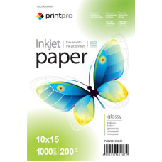 Фотобумага PrintPro глянцевая 200г/м2 10x15см 1000л (PGE20010004R)