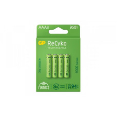 Аккумуляторы GP Recyko 1000 Series AAA/HR03 NI-MH 950mAh BL 4 шт