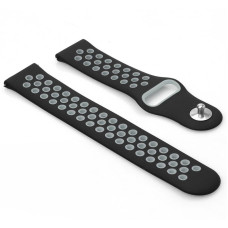 Ремінець BeCover Vents Style для Xiaomi iMi KW66/Mi Watch Color/Watch S1 Active/Haylou LS01/LS05 Black-Grey (705801)