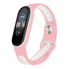 Ремешок BeCover Sport Style для Xiaomi Mi Smart Band 5/Mi Smart Band 6 Pink-White (705173)