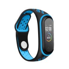 Ремешок BeCover Nike Style для Xiaomi Mi Smart Band 5 Black-Blue (705150)