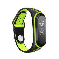 Ремешок BeCover Nike Style для Xiaomi Mi Smart Band 5/Mi Smart Band 6 Black-Green (705152)