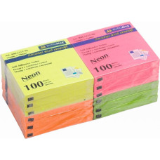 Бумага для заметок Buromax with adhesive layer 76х76мм, 12*100sheets, NEON colors (BM.2312-98)