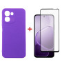 Чохол-накладка Dengos Carbon для Oppo A6x Violet (DG-KM-193) + захисне скло