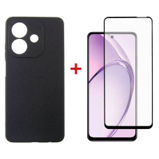 Чохол-накладка Dengos Carbon для Oppo A40/A40m Black (DG-KM-159) + захисне скло