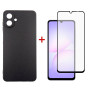 Чохол-накладка Dengos Carbon для Samsung Galaxy A07 Black (DG-KM-162) + захисне скло