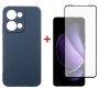 Чохол-накладка Dengos Carbon для Oppo Reno13 5G Blue (DG-KM-177) + захисне скло
