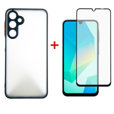 Чохол-накладка Dengos Matt для Samsung Galaxy A16 SM-A165 Black (DG-KM-133) + захисне скло