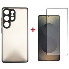 Чохол-накладка Dengos Matt для Samsung Galaxy S25 Ultra SM-S938 Black (DG-KM-144) + захисне скло