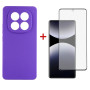 Чохол-накладка Dengos Carbon для Xiaomi Redmi Note 14 Pro Purple (DG-KM-130) + захисне скло