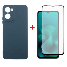 Чохол-накладка Dengos Carbon для Motorola Moto G06 Blue (DG-KM-174) + захисне скло