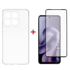 Чохол-накладка Dengos TPU Soft для Motorola Moto G17/G17 Power Clear (DG-KM-200) + захисне скло