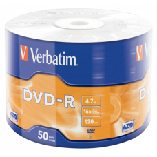 Носії інформації VERBATIM DVD-R 4,7Gb 16x Wrap 50 pcs 43788