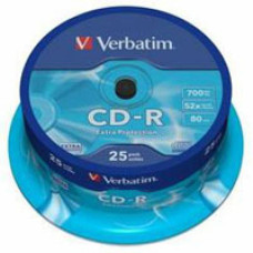 Диск CD Verbatim CD-R 700Mb 52x Cake box 25шт Extra (43432)
