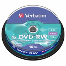 Диск DVD Verbatim 4.7Gb 4x Cake box 10шт (43552)
