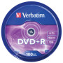 Диск DVD Verbatim 4.7Gb 16X CakeBox 100шт (43551)