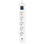 Мережевий фільтр 2E 5хSchuko, 1 х USB, 1 x USB-C, 3 м (2E-SP515M3USBWH)