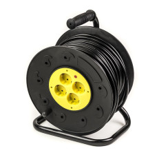 Фільтр живлення PowerPlant (PPRA16M50S4L) 4 розетки, 50 м, чорний, на котушці