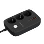 Фільтр живлення ColorWay CW-CHE34PDB GaN3 Pro PD 65W (2USB-A + 2 TYPE-C) 3 розетки, 4 USB, 2 м, чорний