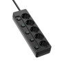 Фільтр живлення СolorWay (CW-PSEA52SBK) 5 розеток, 2м, Black