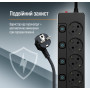 Фільтр живлення СolorWay (CW-PSEA52SBK) 5 розеток, 2м, Black