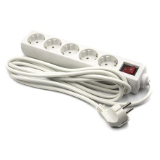 Фильтр питания PowerPlant JY-1052/3 (PPSA08M30S5) 5 розеток, 3 м, белый, кулек