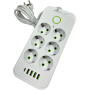 Мережевий фільтр XoKo SP-6-4-1 6 розеток, 5 USB, 2 м White (XК-SP6-4-1-WH)