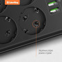 Фильтр питания СolorWay (CW-CHE64B) 6 розеток, 4xUSB, 2м, Black