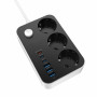 Фільтр живлення ColorWay CW-CHE36PDB 20W (3 USB-A + 3 TYPE-C) 3 розетки, 6 USB, 2 м, чорний