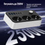 Фільтр живлення ColorWay CW-CHE36PDB 20W (3 USB-A + 3 TYPE-C) 3 розетки, 6 USB, 2 м, чорний