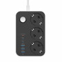 Фільтр живлення ColorWay CW-CHE36PDB 20W (3 USB-A + 3 TYPE-C) 3 розетки, 6 USB, 2 м, чорний
