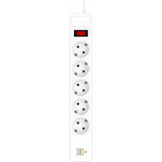 Фільтр живлення ProLogix (PRS-075P5CUSB-30W) 0.75 мм, 5 розеток, 3 м, 2xUSB 3.0, білий