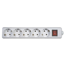 Колодка удлинителя Emos (P1520) с выключателем, 5 розеток White