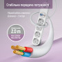 Фільтр живлення ColorWay CW-CHE44PDW 4 розетки, 4USB (Type-C PD20W + 3USB QC3.0) (45W), 2 м, White