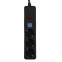 Фільтр живлення 2E 3 розетки, 1 м, черный (2E-U03C14M1BK)