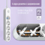 Фільтр живлення ColorWay CW-CHE44PDW 4 розетки, 4USB (Type-C PD20W + 3USB QC3.0) (45W), 2 м, White