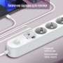 Фільтр живлення ColorWay CW-CHE44PDW 4 розетки, 4USB (Type-C PD20W + 3USB QC3.0) (45W), 2 м, White