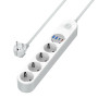 Фільтр живлення ColorWay CW-CHE44PDW 4 розетки, 4USB (Type-C PD20W + 3USB QC3.0) (45W), 2 м, White