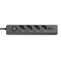 Фільтр живлення ColorWay CW-CHE435PDB 4 розетки, 3USB (2USB-A + 1 TYPE-C) (24W), 2м, Black