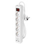 Фильтр питания Emos (P1523RU) с выключателем, 2xUSB, 5 розеток, 1.5мм2, 3м, White