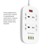 Фильтр питания ColorWay CW-CHU44QW 4 розетки, 4 USB (1QC3.0+3 AUTO ID), 1.8 м, белый