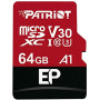MicroSDXC 64GB UHS-I/U3 Class 10 Patriot EP A1 R100/W80MB/s + SD-adapter (PEF64GEP31MCX)