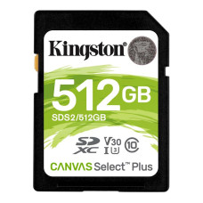 SDXC 512GB UHS-I/U3 Class 10 Kingston Canvas Select Plus R100/W85MB/s (SDS2/512GB)